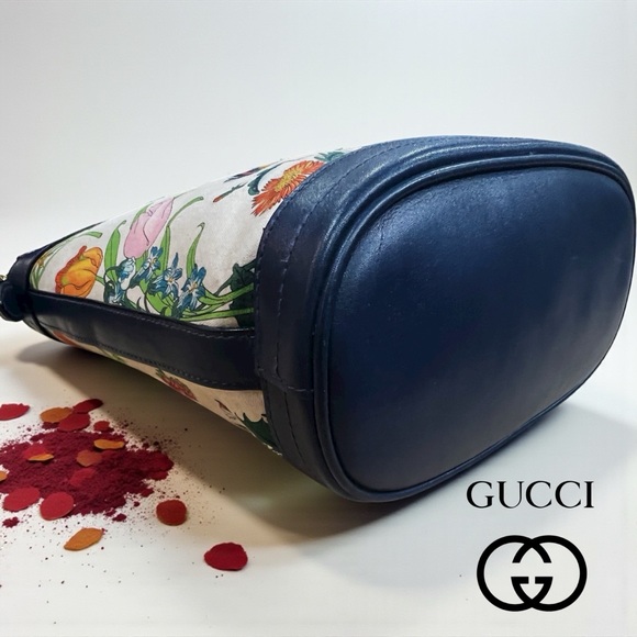 Gucci Flora Printed Canvas Bucket Bag with a COA Excellent! - Picture 9 of 15